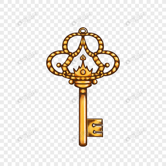 皇冠造型古老金属复古钥匙图片