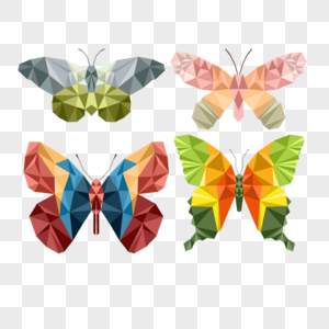 三角单元造型拼装蝴蝶图片