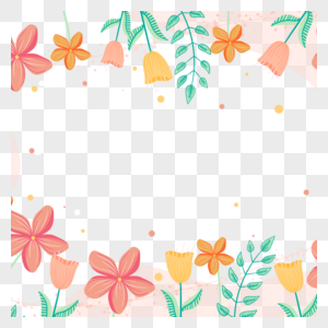 粉内春季花卉边框背景图片