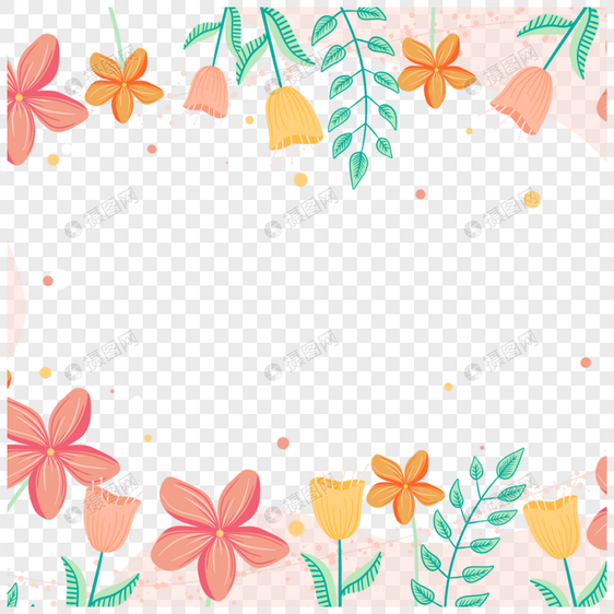 粉内春季花卉边框背景图片