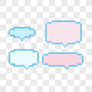 像素艺术文本框对话框粉色蓝色图片