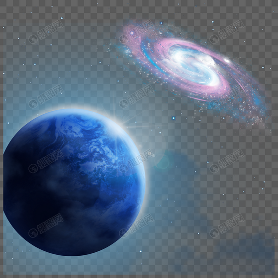 蓝色地球银河恒星光点图片