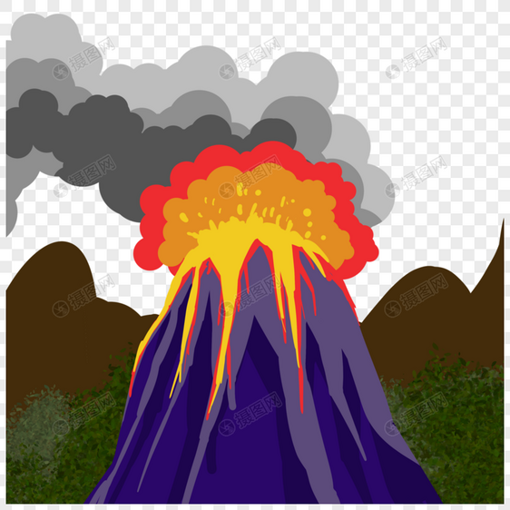 矢量火山喷发图片