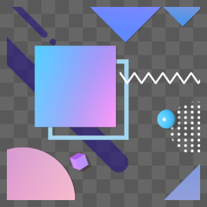 蓝紫色渐变方框孟菲斯边框图片