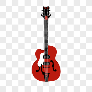 卡通红色电吉他高清图片