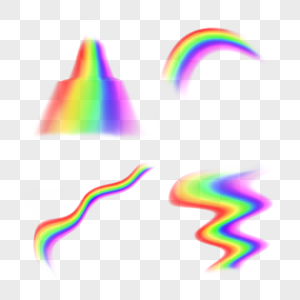 组合彩色抽象彩虹光效图片