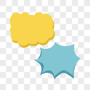 蓝色黄色云朵爆炸对话框图片