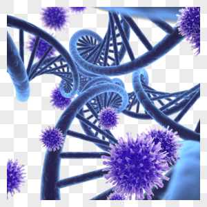 dna和新型冠状蓝紫色图片