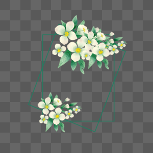 长方形茉莉花卉边框图片