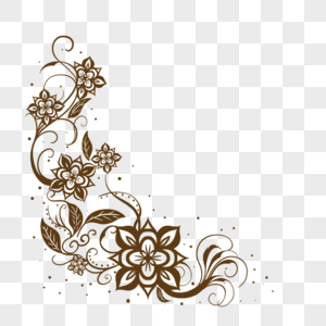 曼海蒂花纹花卉抽象纹身图案高清图片