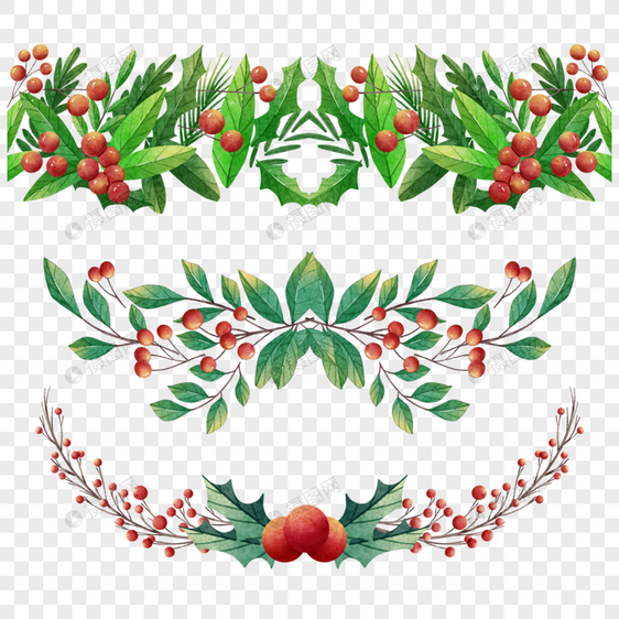 圣诞节分隔线果子装饰图片