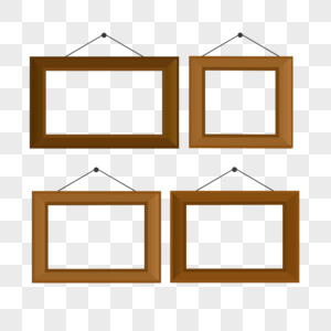 相框四个木制装饰照片墙棕色图片