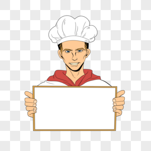 面包师和空白纸板波普艺术美食图片