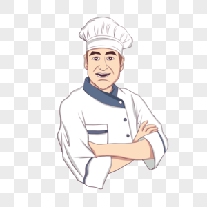 自信环抱双手厨师插图图片