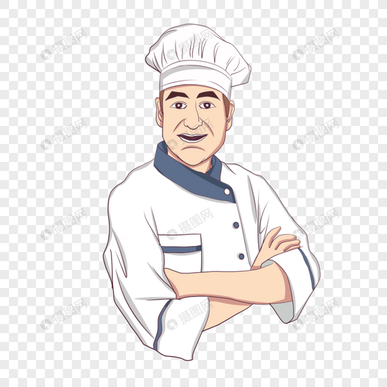 自信环抱双手厨师插图图片