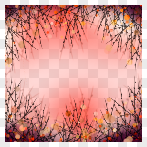 淡红色背景图案树枝冬天光效边框图片