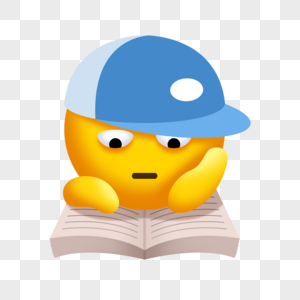可爱卡通棒球帽书本学校emoji表情图片