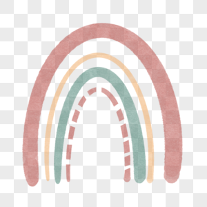 可爱拱形水彩波西米亚风格彩虹图片