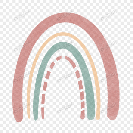 可爱拱形水彩波西米亚风格彩虹图片