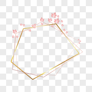 光效玫瑰金叶子植物婚礼边框几何图片
