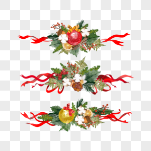 庆祝节日圣诞丝带装饰图片