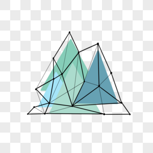蓝色几何抽象线条图片