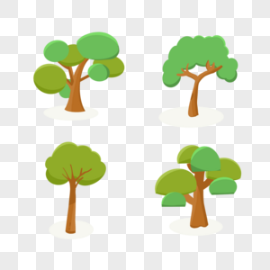 简单绿色卡通树木图片
