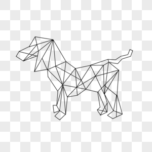 几何线条艺术动物抽象小狗图片