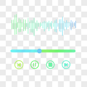 蓝绿色渐变音乐播放器图片