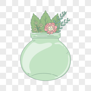 玻璃花卉梅森罐盆栽淡雅高清图片