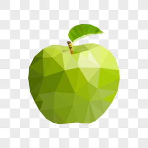 抽象低聚青绿色苹果图片
