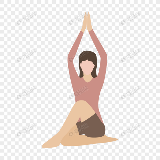 瑜伽动作盘坐手臂伸展图片