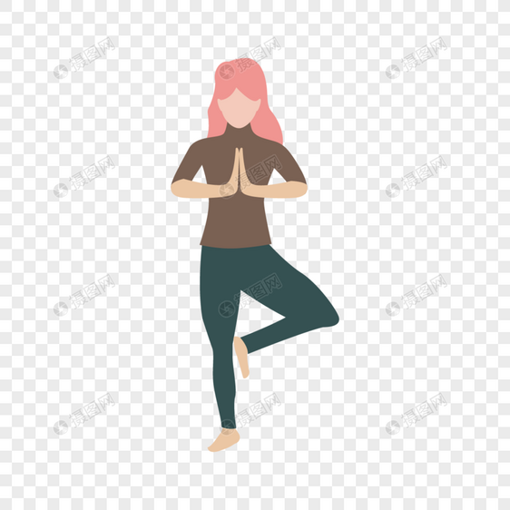 瑜伽动作单腿平衡站立图片