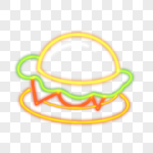 霓虹光效美食美味汉堡图片