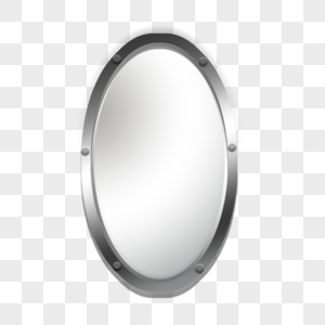 写实的镜子银色椭圆图片