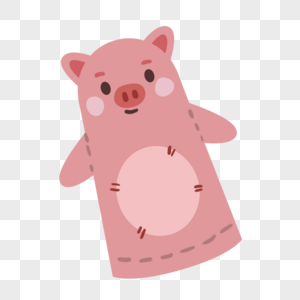 粉色可爱小猪手指木偶戏动物图片