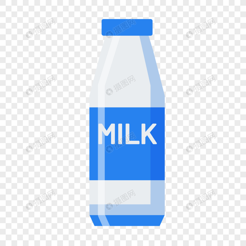 蓝色透明牛奶瓶子图片