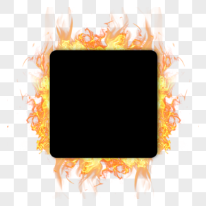 火焰促销正方形黑色边框图片