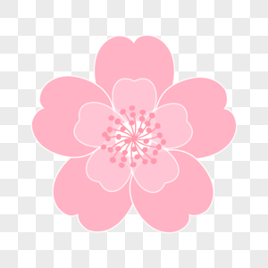 手绘粉色线条可爱樱花图片