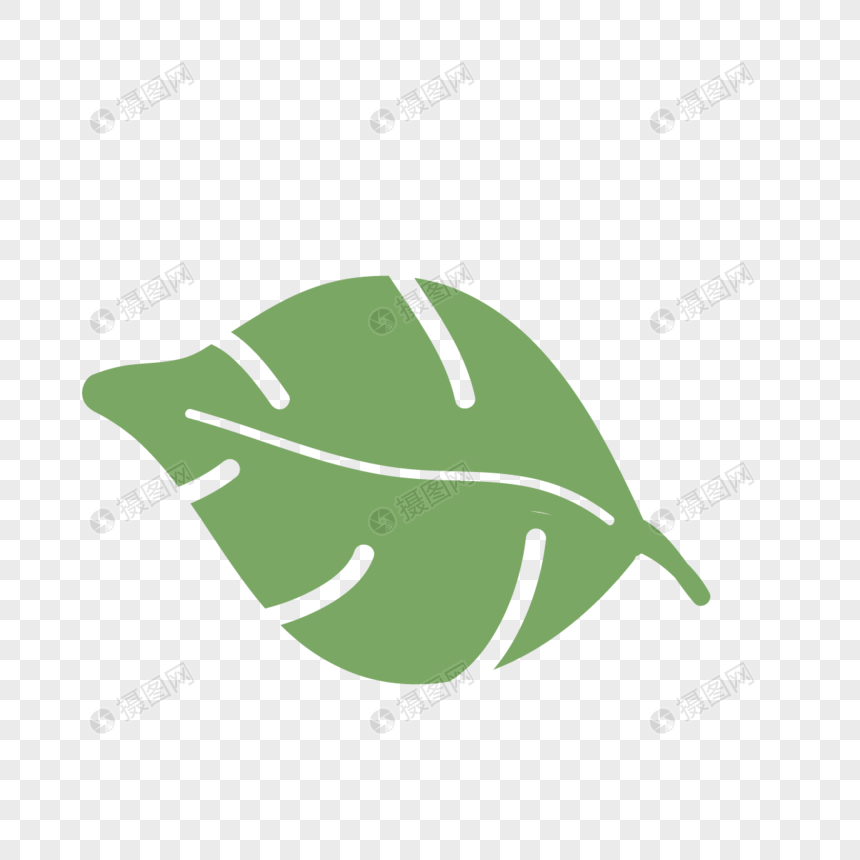 绿色可爱卡通树叶叶子剪贴画