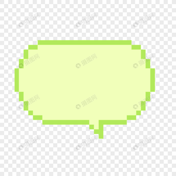 黄绿色像素艺术文本框对话框图片