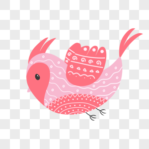 粉色卡通抽象小鸟图片