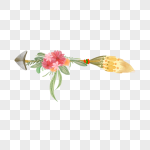 黄色羽毛波西米亚风箭头花卉图片