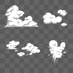 漫画烟雾漂浮的云朵图片