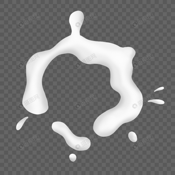 飞溅的圆形牛奶液体印记图片