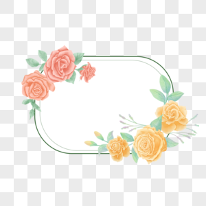 水彩花卉装饰边框图片