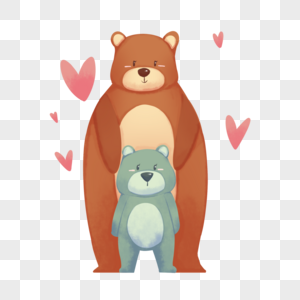 母亲节可爱卡通动物棕熊图片