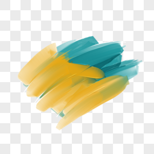 蓝色和黄色渐变质感撞色水彩笔刷图片