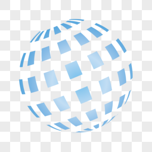 蓝色矩形半调色球体图片