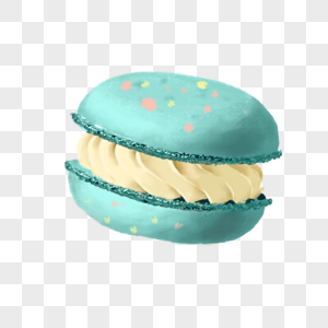 蓝色饼干蛋糕甜品写实图片